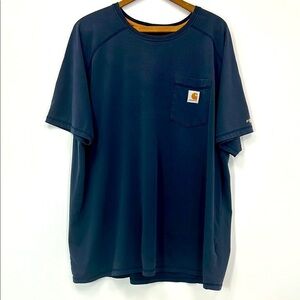 Carhartt Men's Navy Blue Pocket T-Shirt Big & Tall 2XL Force Work Tee Casual